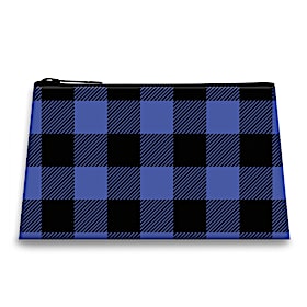 Blue Buffalo Plaid Fabric On-The-Go Pouch