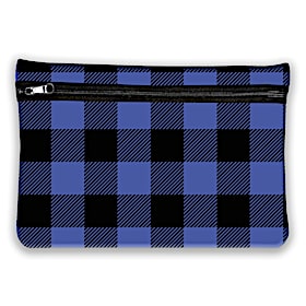 Blue Buffalo Plaid Neoprene Cosmetic Makeup Bag