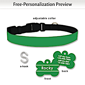 Shamrock Green Pet Collar and Personalized Tag Set