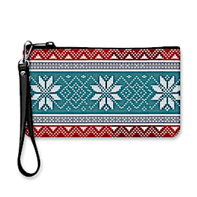Holiday Sweater Weather Neoprene On-The-Go Wristlet Pouch