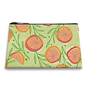 Blood Orange Citrus Twist Fabric On-The-Go Pouch