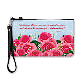 Queens Rose Neoprene On-The-Go Fabric Wristlet Pouch