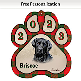 Best Breeds Black Labrador Paw Ornament