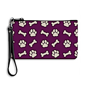 Wine Pet Pattern Neoprene Wristlet Pouch