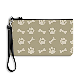 Natural Pet Pattern Neoprene Wristlet Pouch