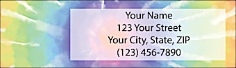 Retro Tie-Dye Return Address Label