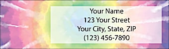 Retro Tie-Dye Return Address Label