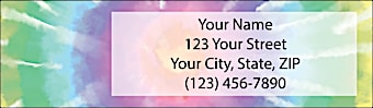 Retro Tie-Dye Return Address Label