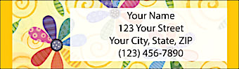 Flower Power Return Address Label