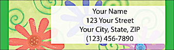 Flower Power Return Address Label