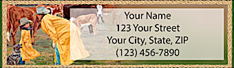 Cowboy Kids Return Address Label