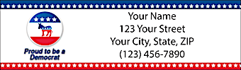 Proud to be a Democrat Return Address Label