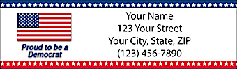 Proud to be a Democrat Return Address Label