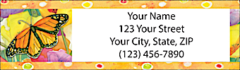 Floral Flutters Return Address Label