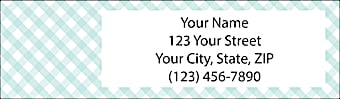 Gingham Style Return Address Label