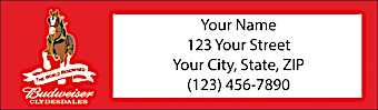 Budweiser Clydesdales Return Address Label