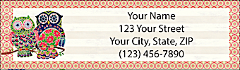 Groovy Owls Return Address Label