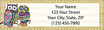 Groovy Owls Return Address Label