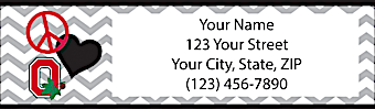 I Love Ohio State Chevron Return Address Label