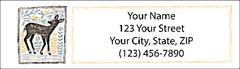 Woodland Woodcuts Return Address Label