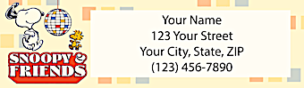 Retro Peanuts Return Address Label
