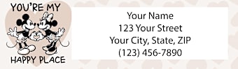Disney's Mickey & Minnie's Happy Love Return Address Label