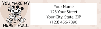 Disney's Mickey & Minnie's Happy Love Return Address Label