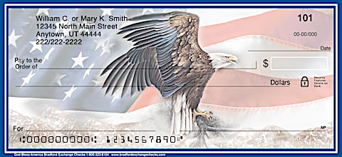 God Bless America Patriotic Eagle and Flag Personal Checks