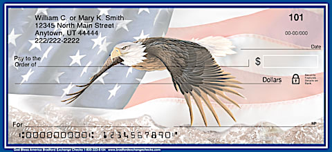 God Bless America Patriotic Eagle and Flag Personal Checks