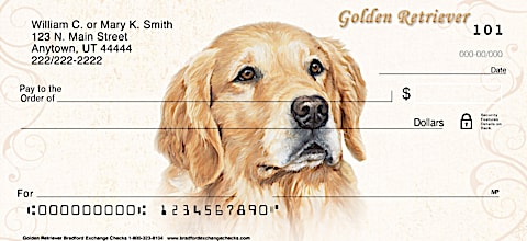 Golden Retriever Dog Personal Checks