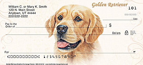 Golden Retriever Dog Personal Checks