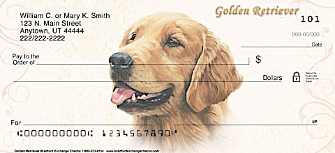 Golden Retriever Dog Personal Checks