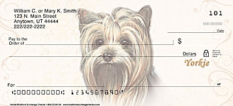 Yorkie Dog Personal Checks