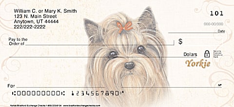 Yorkie Dog Personal Checks