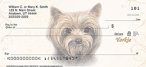 Yorkie Dog Personal Checks