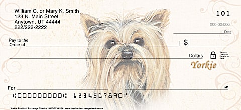 Yorkie Dog Personal Checks