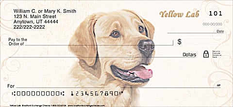 Yellow Lab Dog Personal Checks