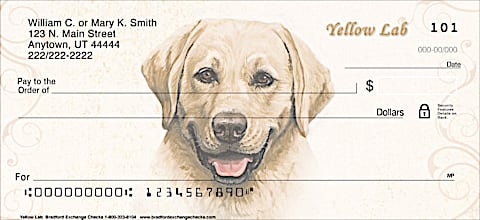 Yellow Lab Dog Personal Checks