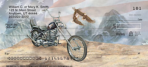 Ride Hard, Live Free Chopper Motorcycle Personal Checks