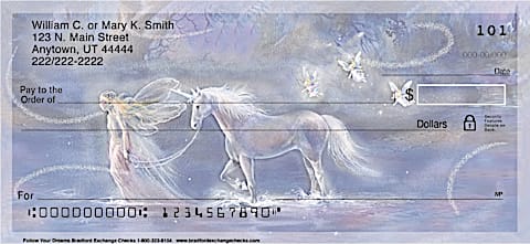 Follow Your Dreams Fantasy Unicorn and Fairy Checks