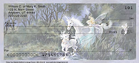 Follow Your Dreams Fantasy Unicorn and Fairy Checks