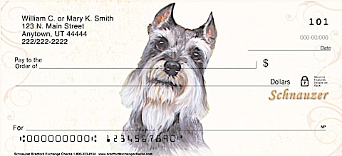 Schnauzer Dog Personal Checks