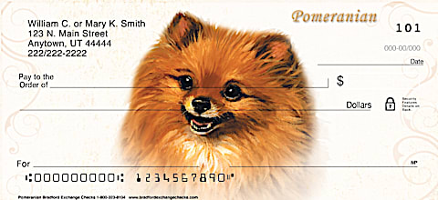 Pomeranian Dog Personal Checks