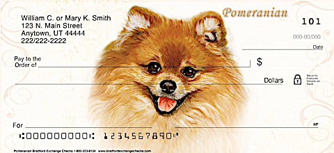 Pomeranian Dog Personal Checks