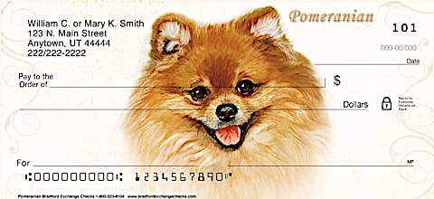 Pomeranian Dog Personal Checks