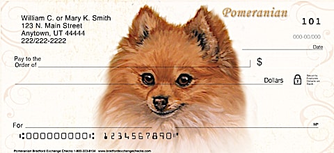 Pomeranian Dog Personal Checks