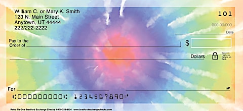 Retro Tie-Dye Personal Checks