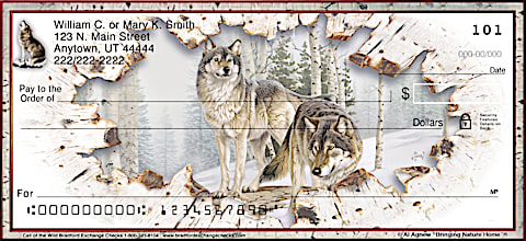 Call of the Wild Wolf Personal Checks