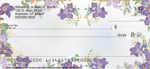 Lena Liu's Floral Borders Personal Checks