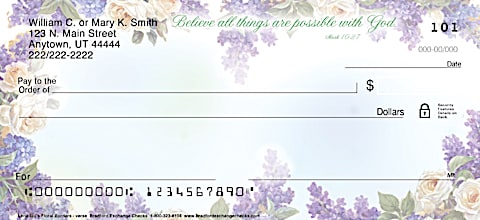 Lena Liu's Floral Borders with Verse Inspirational Personal Checks